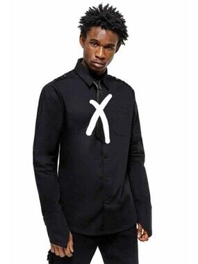 Killstar Mens Fright Night Long Sleeve Button Up Shirt Black XXL Goth Emo Punk
